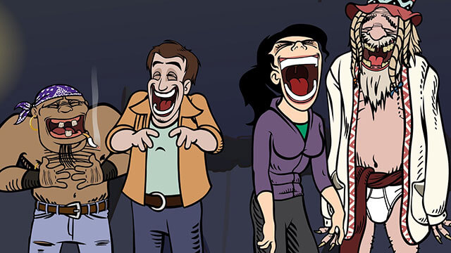 Have a Good Trip documentary: An animated sequence shows Sarah Silverman laughing with her friends.